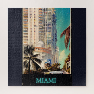 Quebra-cabeça Poster vintage Miami