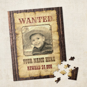 Quebra-cabeça Poster Vintage Wild West Photo Template J