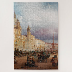 Quebra-cabeça Praça Navona Mercado Roma Década de 1850 Arte
