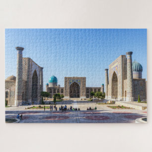 Quebra-cabeça Praça Registan ao pôr do sol - Samarkand, Uzbequ