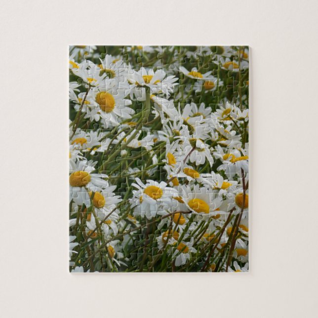 Quebra-cabeça Prado de Flores Felizes - Margarida sorridente com (Vertical)