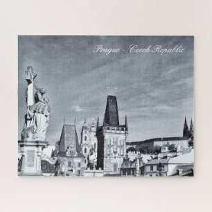 Quebra-cabeça Praga, Charles Bridge, Castle - Czechia (vintage)