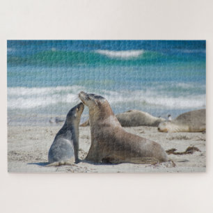 Quebra-cabeça Praia de sealion para bebês, 1014 pedaços