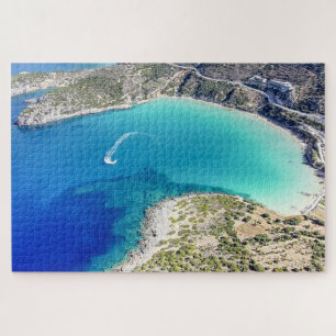 Quebra-cabeça praia de Voulisma, Agios Nikolaos, Grécia
