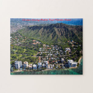 Quebra-cabeça Praia de Waikiki Havaí Honolulu. Saudação de Natal