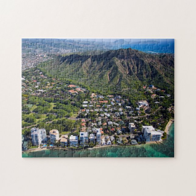 Quebra-cabeça Praia de Waikiki Hawaii Honolulu. (Horizontal)