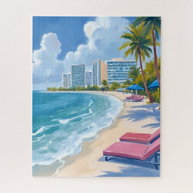 Quebra-cabeça Praia Sul de Miami Flórida (Vertical)