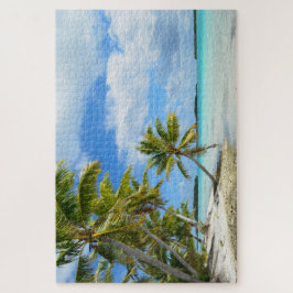 Quebra-cabeça Praia tropical do Pacífico com palmeira