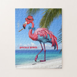 Quebra-cabeça Praia Tropical Flamingo, Oficialmente Aposentada,