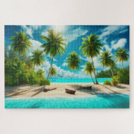 Quebra-cabeça Praia Tropical - Paisagem Cêntica Respiratória