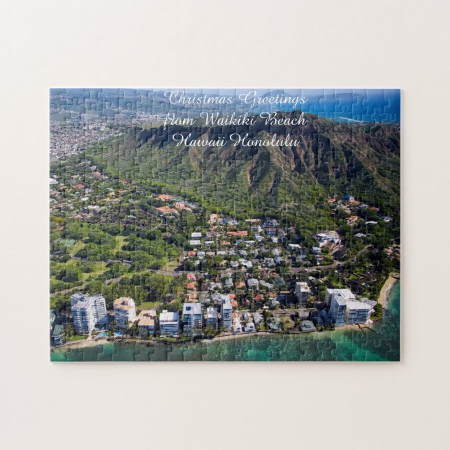 Quebra-cabeça Praia Waikiki Hawaii Honolulu.  (Horizontal)