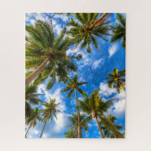 Quebra-cabeça Praias Tropicais Palmeiras sobre o céu azul
