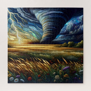 Quebra-cabeça Prairie Tornado Stainado Glass Art