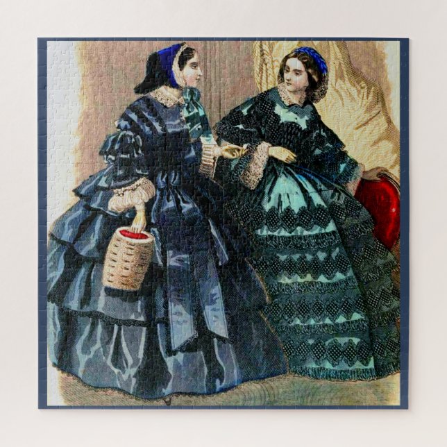 Quebra-cabeça prato de moda de 1858 (Vertical)