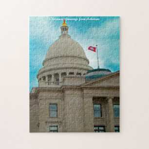 Quebra-cabeça Prédio do Capitólio do Arkansas. Saudações de Nata