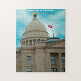 Quebra-cabeça Prédio do Capitólio do Arkansas. Saudações de Nata