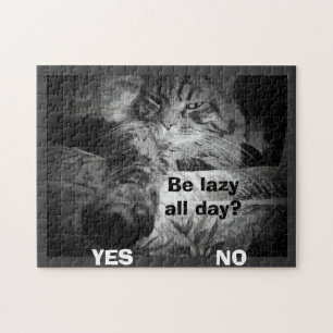 Quebra-cabeça preguiçoso o dia todo? Gato escolhe sim!