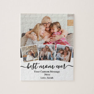 Quebra-cabeça Presente da "Melhor Mãe Nunca" com Fotografias e M