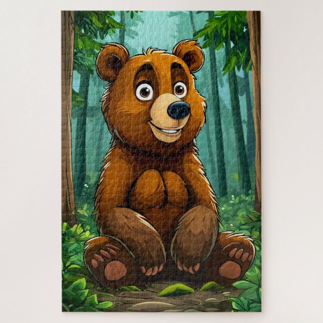 Quebra-cabeça 🧸 Presente de Aventura com Puzzle do Urso da Flor (Vertical)