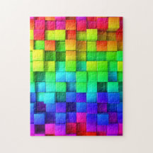 Presente de blocos coloridos de neon Abstrato bril