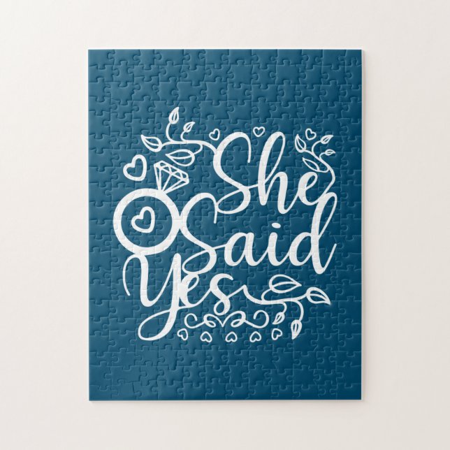 Quebra-cabeça Presente De Casamento Ela Diz Sim (Vertical)