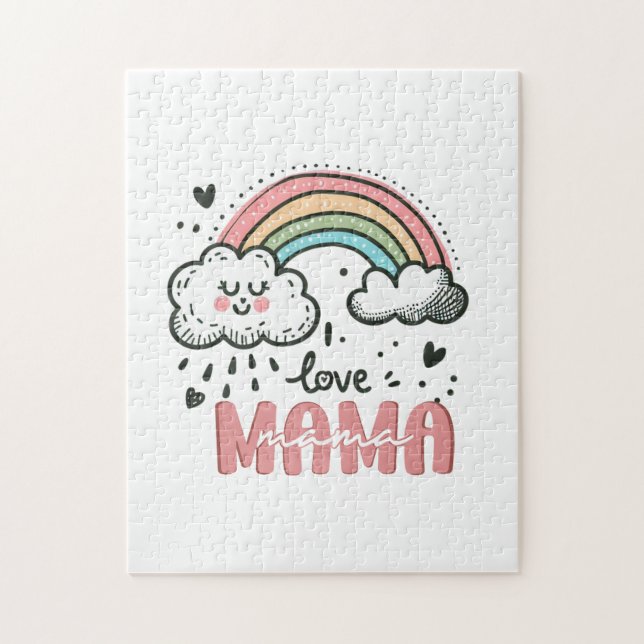 Quebra-cabeça Presente de dia de as mães | Eu Amo Mamãe (Vertical)