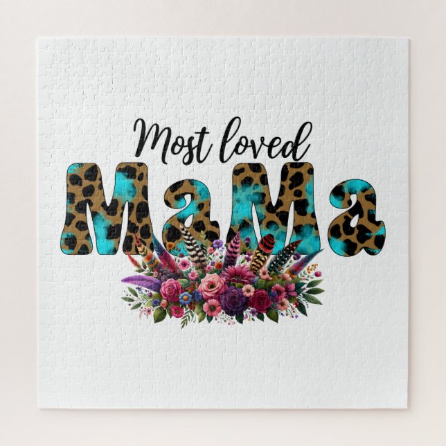 Quebra-cabeça Presente de dia de as mães | Mama Mais Amada (Vertical)