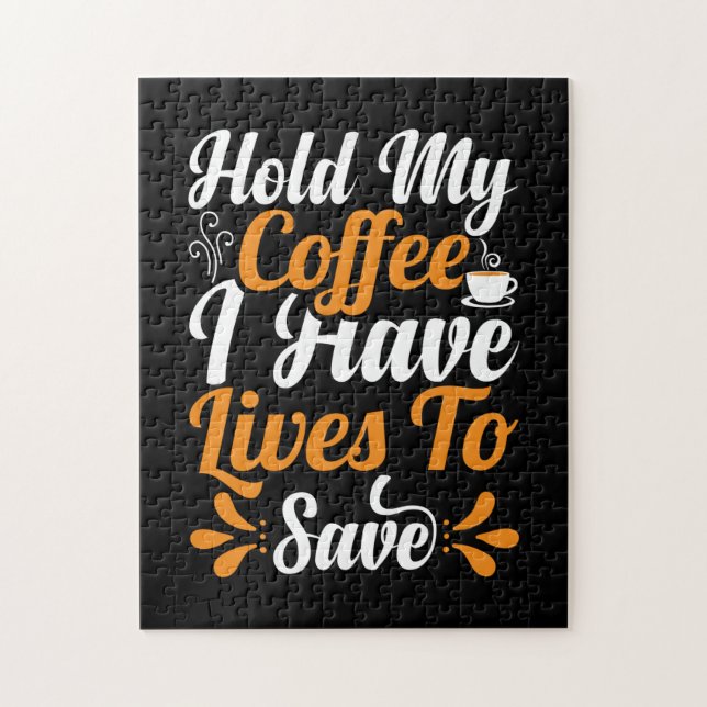 Quebra-cabeça Presente de Enfermeira | Segure meu café que tenho (Vertical)