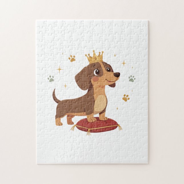 Quebra-cabeça Presente de Enigma do Duque Dachshund para Amantes (Vertical)