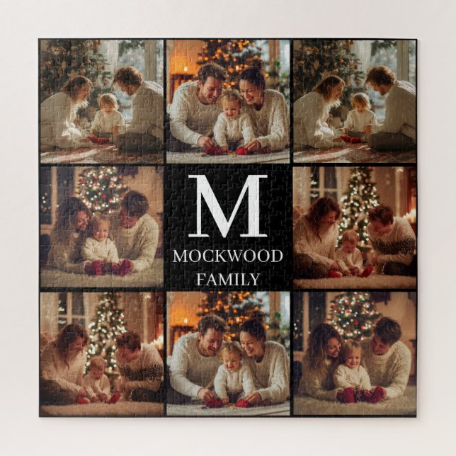 Quebra-cabeça Presente de Família com Múltiplas Fotos em Rótulo  (Vertical)