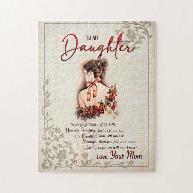 Quebra-cabeça Presente de Filha | Carta À Minha Filha Da Mãe (Vertical)