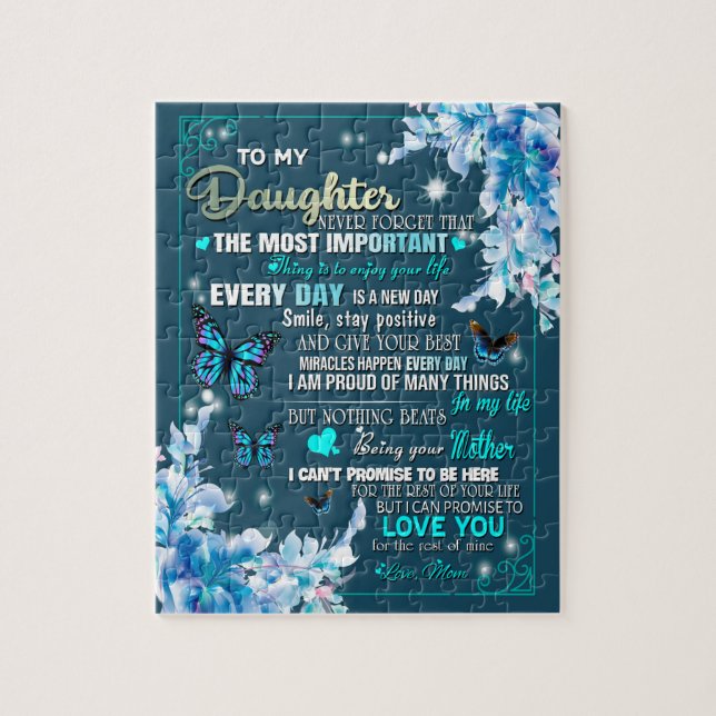 Quebra-cabeça Presente de Filha | Carta À Minha Filha Da Mãe (Vertical)