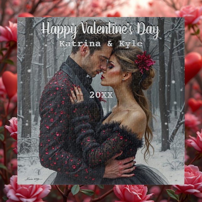 Quebra-cabeça Presente De Foto E Nome Do Dia de os namorados Per (Personalized Valentine's Day Photo & Name Gift)