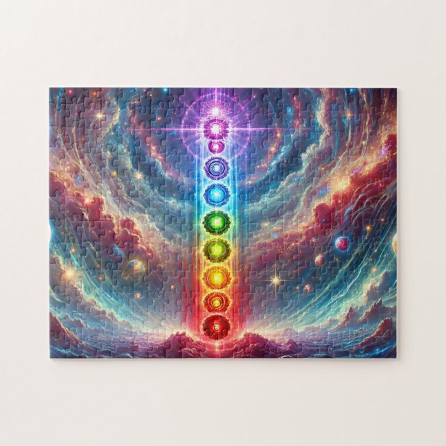 Quebra-cabeça Presente de Meditação Espiritual Chakra da Galáxia (Horizontal)