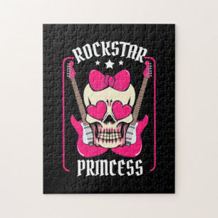 Quebra-cabeça Presente de Natal Caveira de Princesa Rockstar