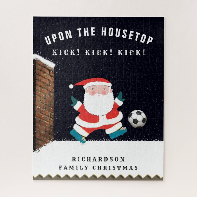 Quebra-cabeça Presente de Natal Personalizado de Futebol Jigsaw  (Vertical)
