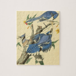 Quebra-cabeça Presente de Pássaro Azul-Jay Vintage Audubon