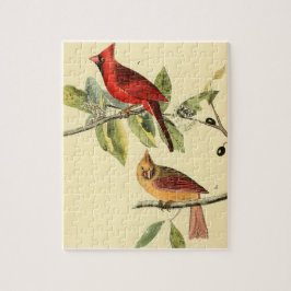 Quebra-cabeça Presente de pintura cardeal do Norte Audubon Vinta