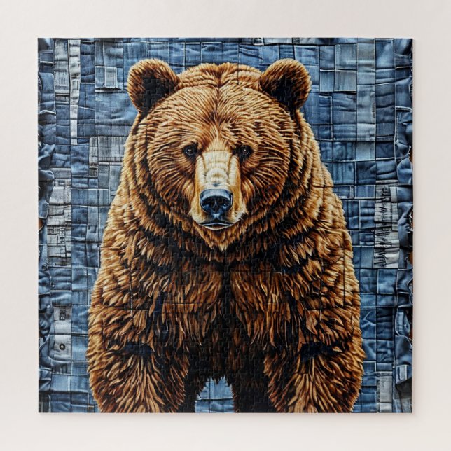 Quebra-cabeça Presente de Urso Pardo para Amantes da Vida Selvag (Vertical)
