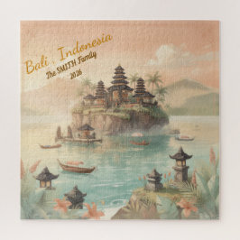 Quebra-cabeça Presente de Viagem Familiar Personalizado Bali Ind