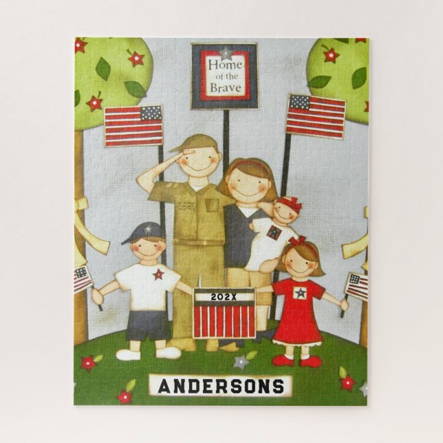 Quebra-cabeça Presente Família EUA (Vertical)