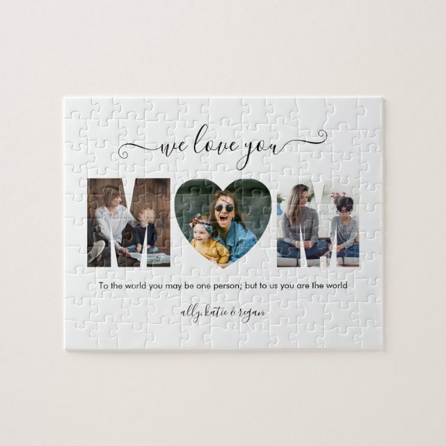 Quebra-cabeça Presente para a Colagem de Fotografias MOM 3 Moder (Horizontal)