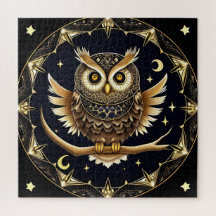 Presente para Coruja Noturna Amantes de Puzzles De