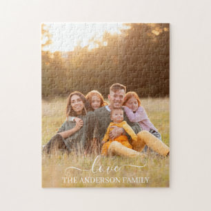 Quebra-cabeça Presente Personalizado com Nome da Família e Foto