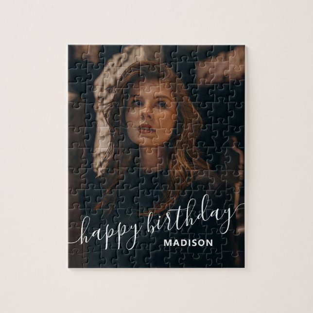 Quebra-cabeça Presente Personalizado de Aniversário com Foto Scr (Vertical)