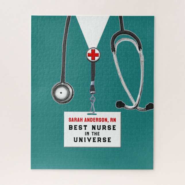 Quebra-cabeça Presente Personalizado de Enfermeira em Quebra-Cab (Vertical)