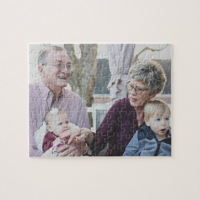 Quebra-cabeça Presente Personalizado de Fotos dos Avós para a Fa (Horizontal)