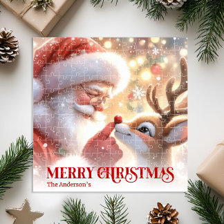 Quebra-cabeça Presente Personalizado do Papai Noel Encantador Ru