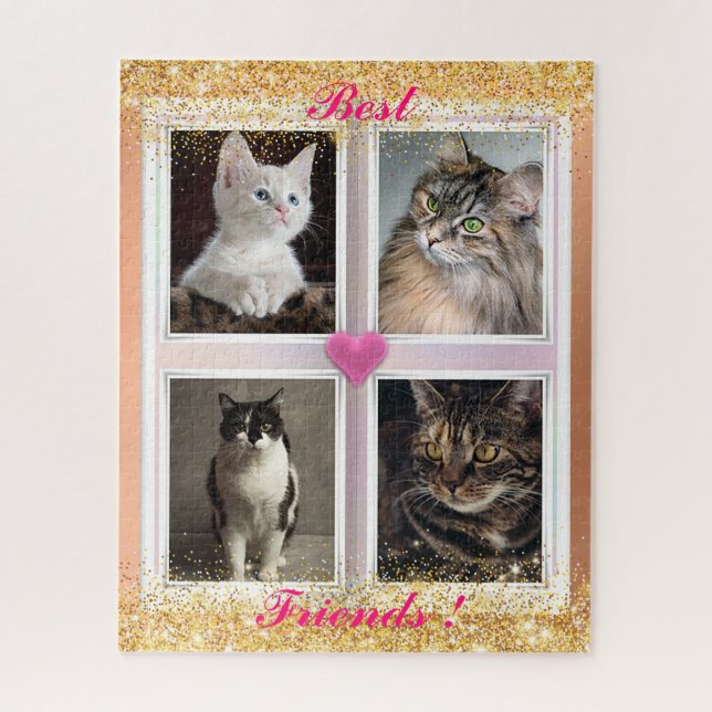 Quebra-cabeça Presente popular de gatos da família (Vertical)