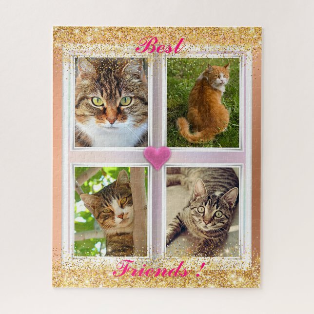 Quebra-cabeça Presente popular de gatos da família (Vertical)
